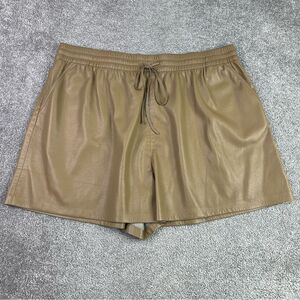 Good American Better Than Leather Shorts Women's 5 (2XL) Tan High Rise